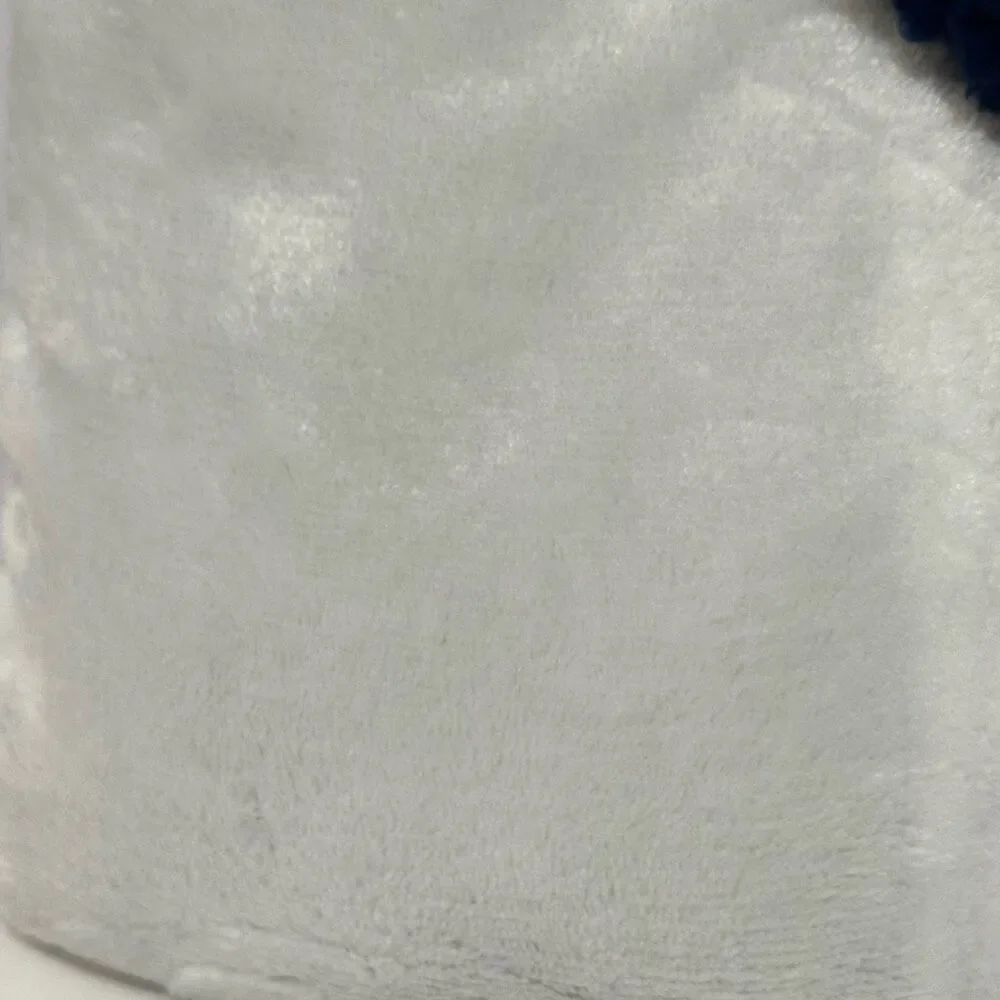 Bella Russo Oversized Wearable Blanket Hoodie White and Blue Zip-Up